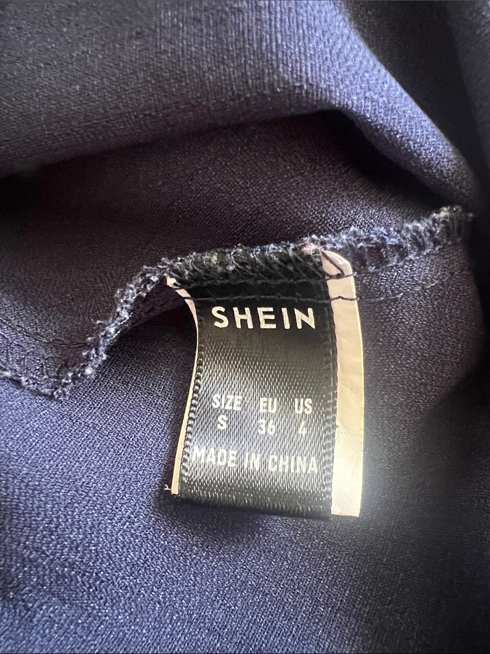 SHEIN Dusty Pink Mock Neck Blouse & Navy Peplum Wrap Top Set - Picture 5 of 7